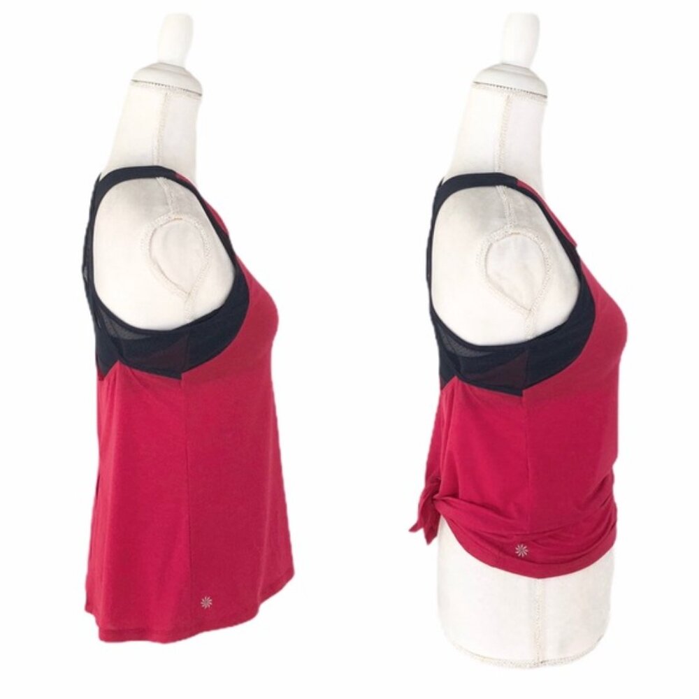 Athleta Wishbone Essence CYA Layered Support Tank Top Pink/Navy I Small - Picture 3 of 6